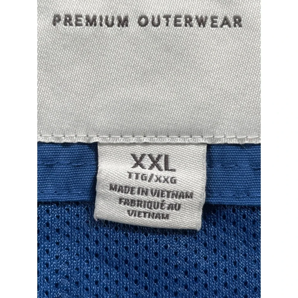 AE American Eagle‎ Mens XXL Bomber Jacket Blue Striped Cuffs Trim Lined Premium